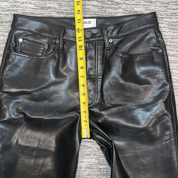 NWT Agolde Recycled Leather Fitted 90's Pants in Detox Size 30 - Picture 11 of 16